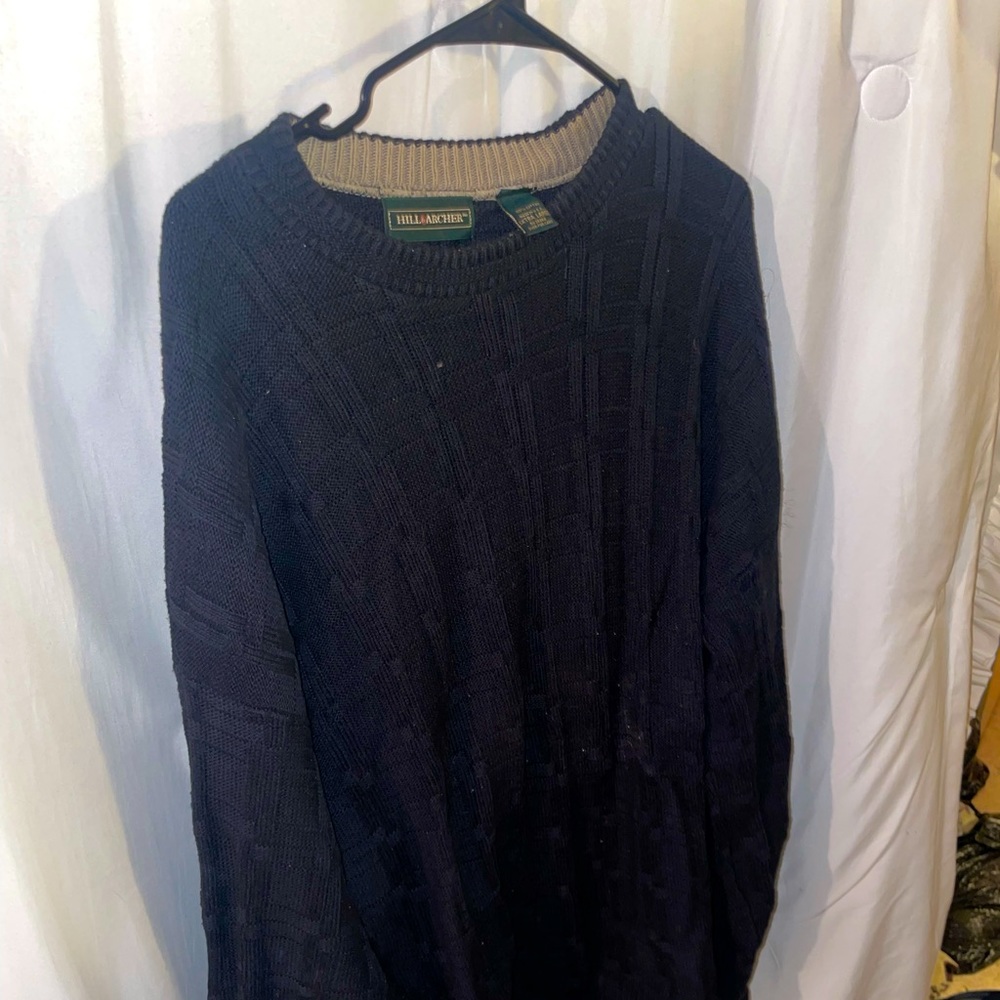 Vintage Dark Blue Knit Sweater